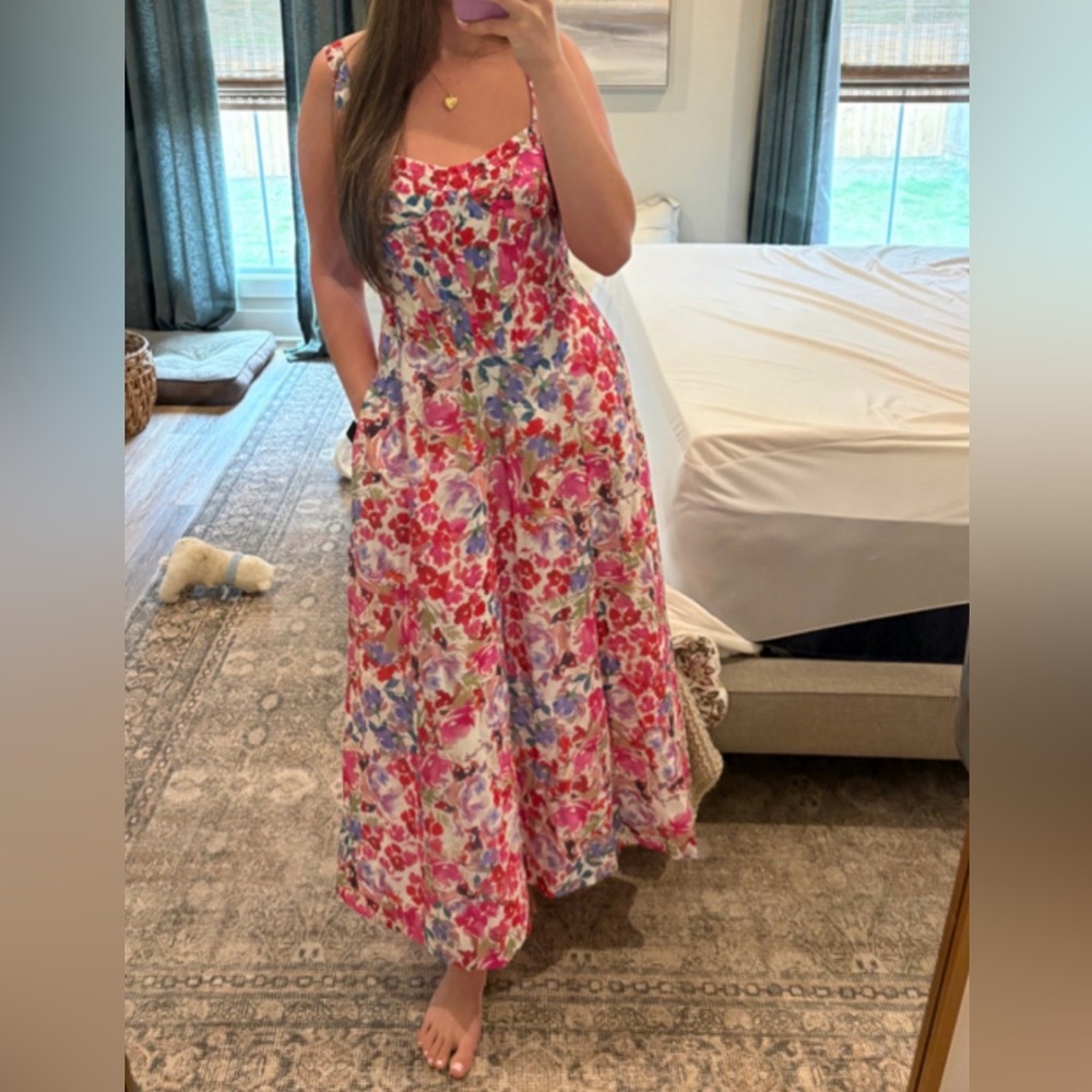 Bardot Pink Multi Floral Maxi Dress - Small